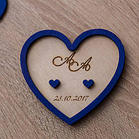 Підставка для кілець із дерева з монограмою