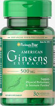 Корінь Женьшеню Puritan's Pride American Ginseng Extract 500 mg 30 Capsules