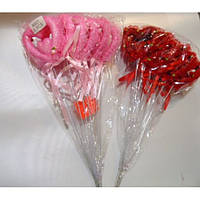 Набір Серце на паличці з трояндочками, 6 шт.