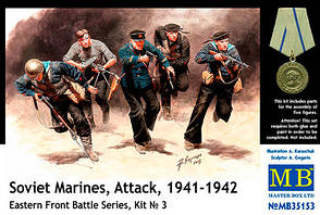 Радянські морські піхотинці, атака, 1941-1942 рр. Східний фронт, набір 3. 1/35 MASTER BOX 35153