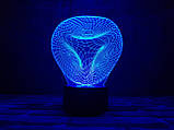 3D нічник "Ілюзія" (ВОЛІЧНЕ ЗОБРАЖЕННЯ) + пульт ДК + мережевий адаптер + батарейки (3ААА) 3DTOYSLAMP, фото 3