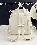 Рюкзак жіночий стильний з метеликами і заклепками 4 в 1 (сірий), фото 10