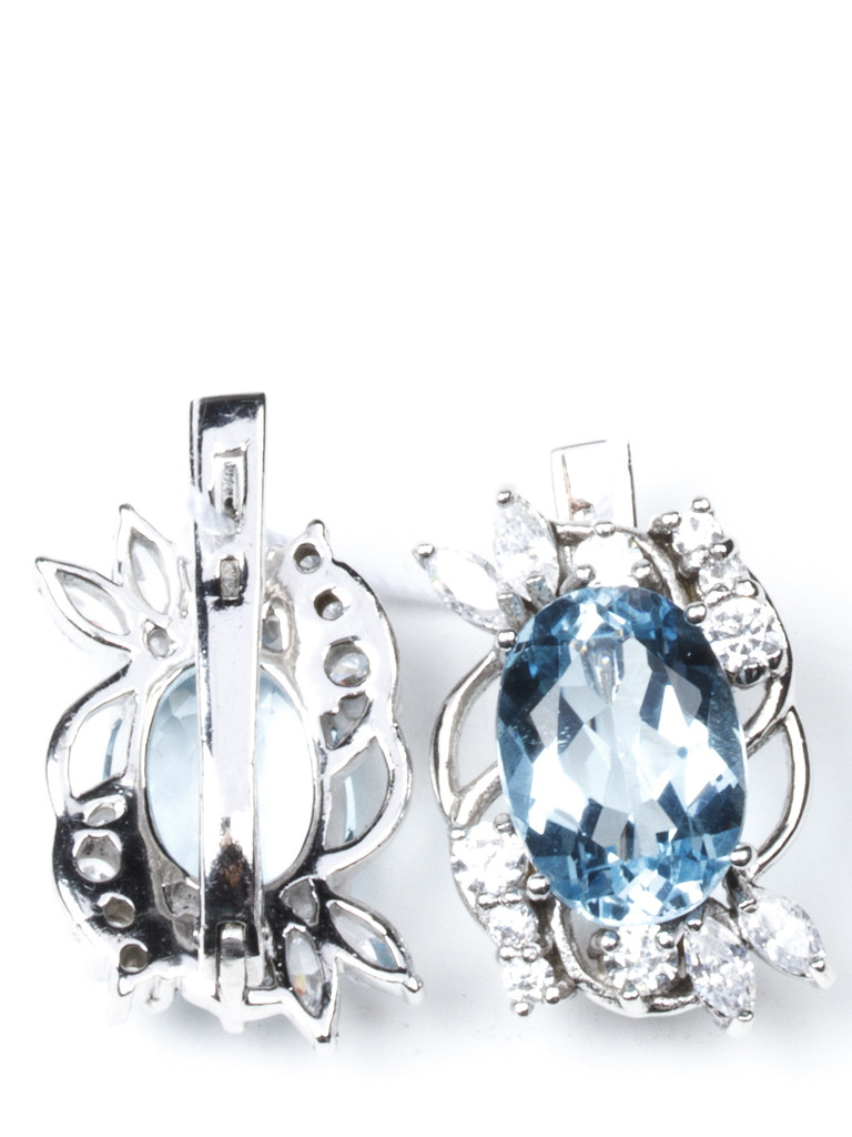 Сережки срібні з топазом FJ-127-гт, фото 1