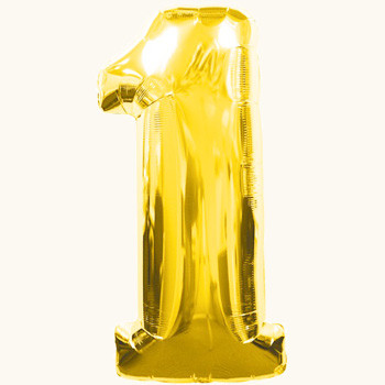 Куля цифра "1" Колір: золото. Розмір: 32"(80см). Материал: Фольга.