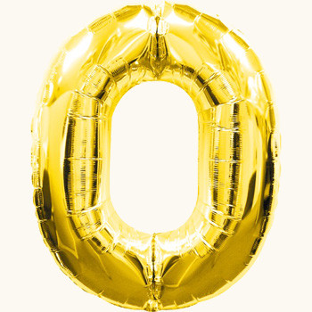 Куля цифра "0" Колір: Золото. Розмір: 40"(100 см). Пр-во: FlexMetal (Іспанія)