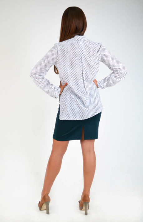 Молодежная женская рубашка с удлиненной спинкой - фото 2 - id-p641018624