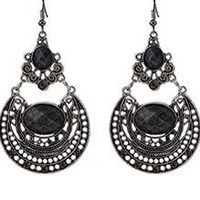 Сережки чорні біжутерія ретро сережки аксесуари