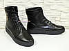 Черевики жіночі шкіряні чорні на товстій підошві, фото 2