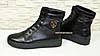 Черевики жіночі шкіряні чорні на товстій підошві, фото 3