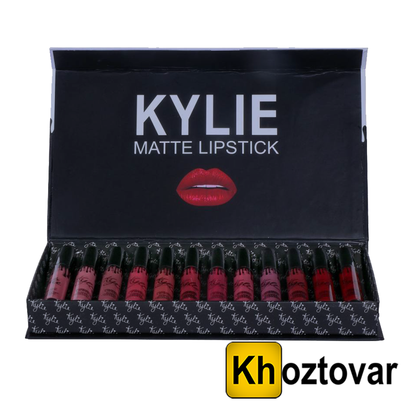 Набор помад Kylie Jenner Black Butterfly Liquid Lipstick Kit 12 шт - фото 3 - id-p641056936