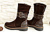 Замшеві черевики коричневі жіночі на товстій підошві, фото 3
