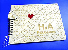 Весільна книга побажань із дерева