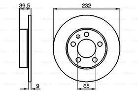 Тормозной диск задний Skoda Fabia(1999-2008) Bosch(0986478868)