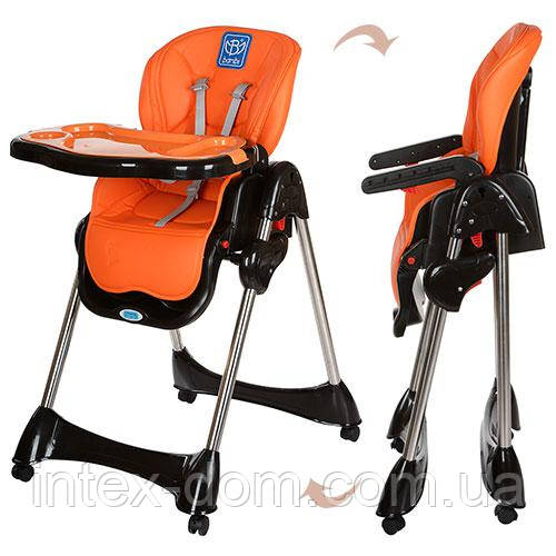 Дитячий стільчик для годування Bambi (M 3216-7) ПОМАРАНЧЕВИЙ, фото 1