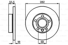 Тормозной диск передний Volkswagen Transporter T4(1990-2003) Bosch 0986478870