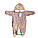 Комбінезон дитячий утеплений з капюшоном "Панда" коричневий, фото 6