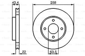 Гальмівний диск передній Mazda 2 (2003-) Bosch 0986478892