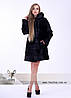 Жіноча шуба-поперечка з капюшоном, великі розміри, фото 2
