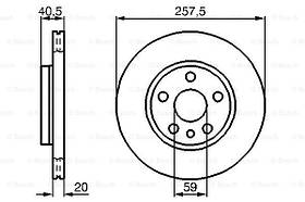 Гальмівний диск передній Citroen Jumpy (1995-) Bosch 0986478896