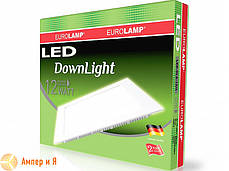 Світильник вбудований квадратний DownLight 12 W EUROLAMP LED 4000K, фото 2