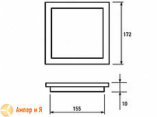 Світильник вбудований квадратний DownLight 12 W EUROLAMP LED 4000K, фото 4