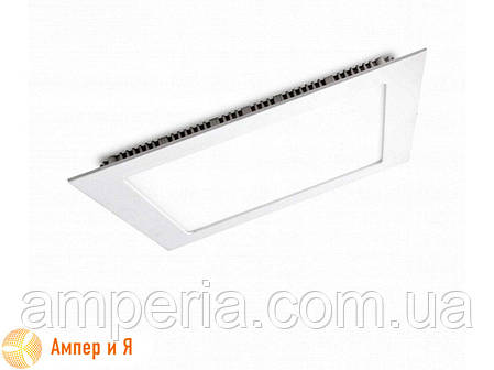Світильник вбудований квадратний DownLight 12 W EUROLAMP LED 4000K, фото 1