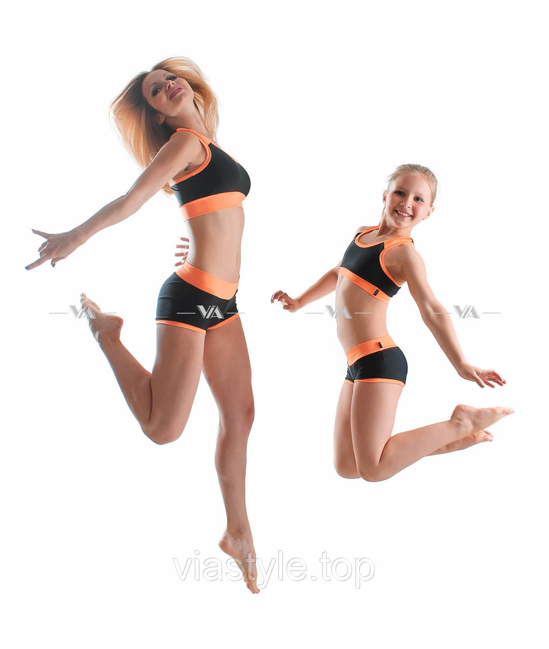 Топ и шорты VIA Sport мама и дочь для занятий pole dance и фитнесом