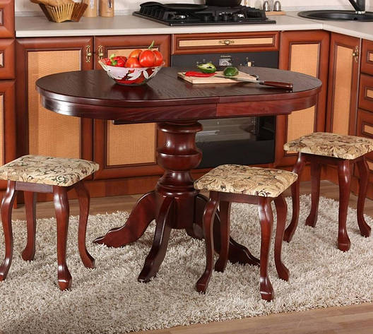 Овальний розкладний стіл на кухню в класичному стилі Рондо РКБ-Мебель, колір на вибір 1200, фото 2