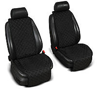 Накидки на сидіння "Еко-замша" широкі (1+1) без лого, колір чорний