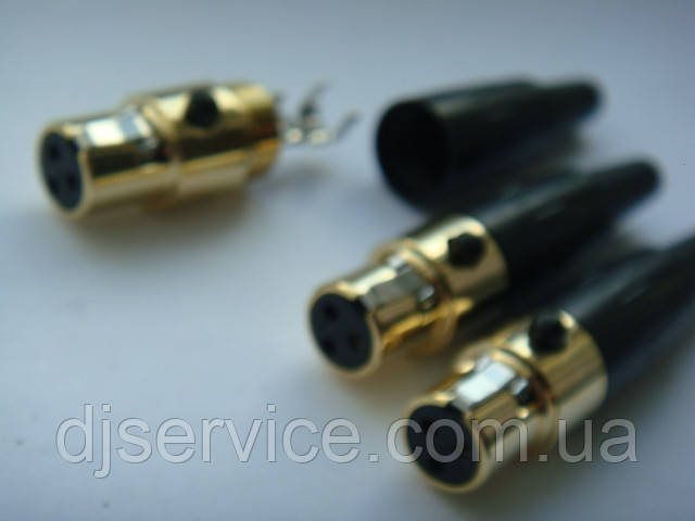Разьем gold mini XLR 3pin для гарнітур Shure, AKG K701, K712, Q701