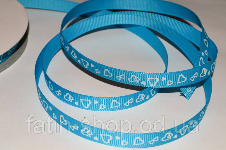 Репсова стрічка Серце кол.Turquoise