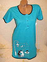 Жіноча нічна туніка х/б для мам, що годують розмір 40-42