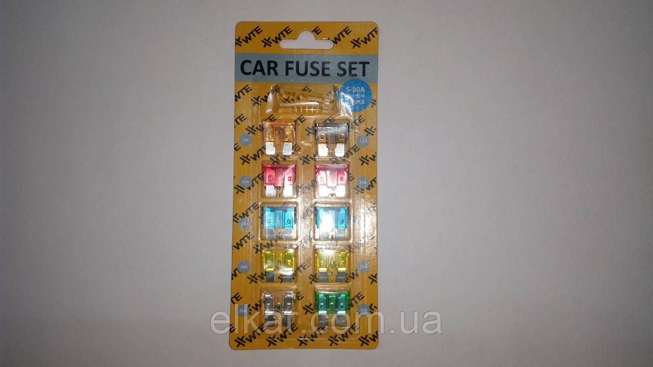 Запобіжники плоскі євро к-т 10 шт. 27826/WTE UC-10 (Туреччина), фото 1