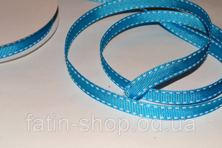 Репсова стрічка строчка цв. Turquoise, фото 1