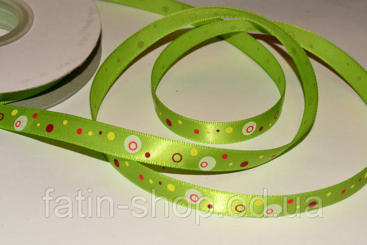 Атласна стрічка - Америка кол.Apple Green