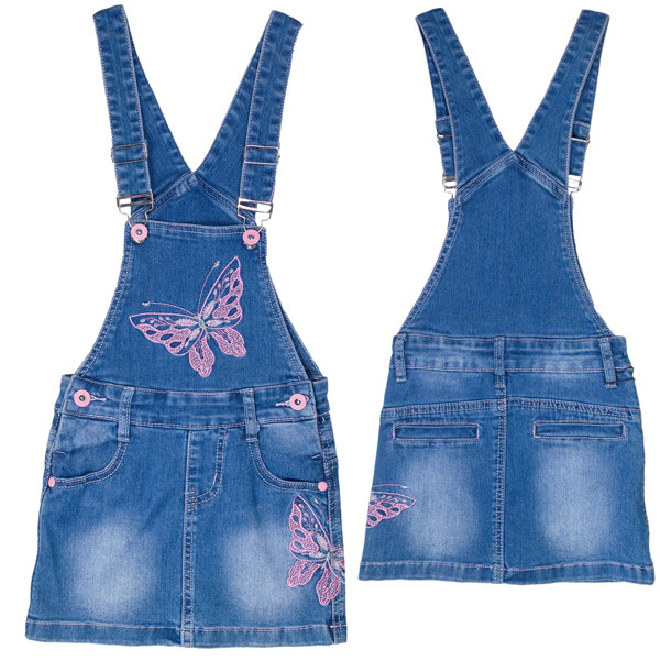 Дитячий джинсовий сарафан «Метелики» для дівчаток, фото 1