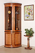 Вітрина для посуду у вітальню в класичному стилі Елма РКБ-Меблі кутова радіусна, колір на вибір