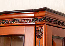 Вітрина (сервант) дерев'яна в класичному стилі  Платина РКБ-Меблі 2-х радіусна, колір на вибір, фото 3