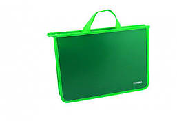 Портфель пластиковый на молнии А4 Economix 2 отделения, зеленый