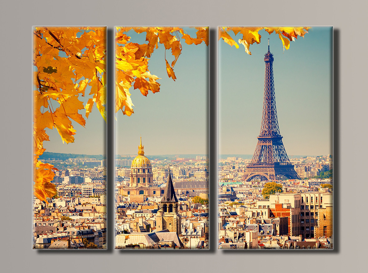 Модульна картина на полотні з 3-х частин "Париж"