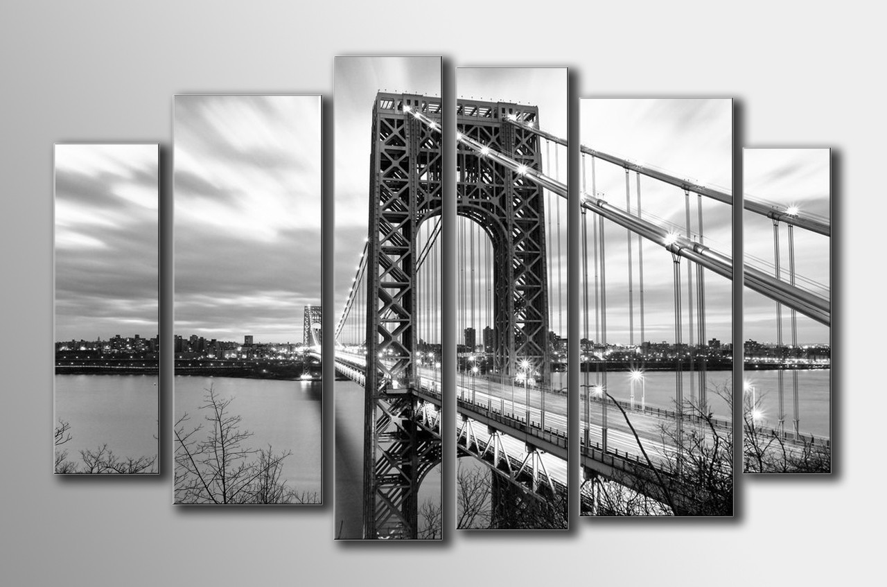 Модульна картина на полотні з 6-ти частин "Міст"