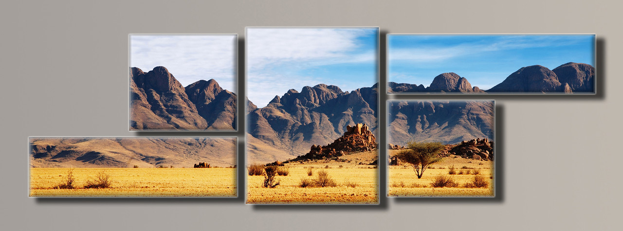 Модульна картина на полотні з 5-ти частин "Саванна"