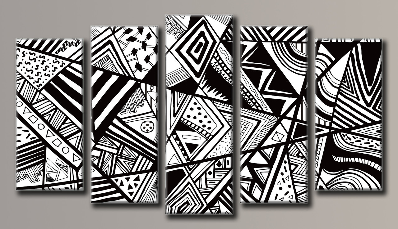 Модульна картина на полотні з 5-ти частин "Абстракція"