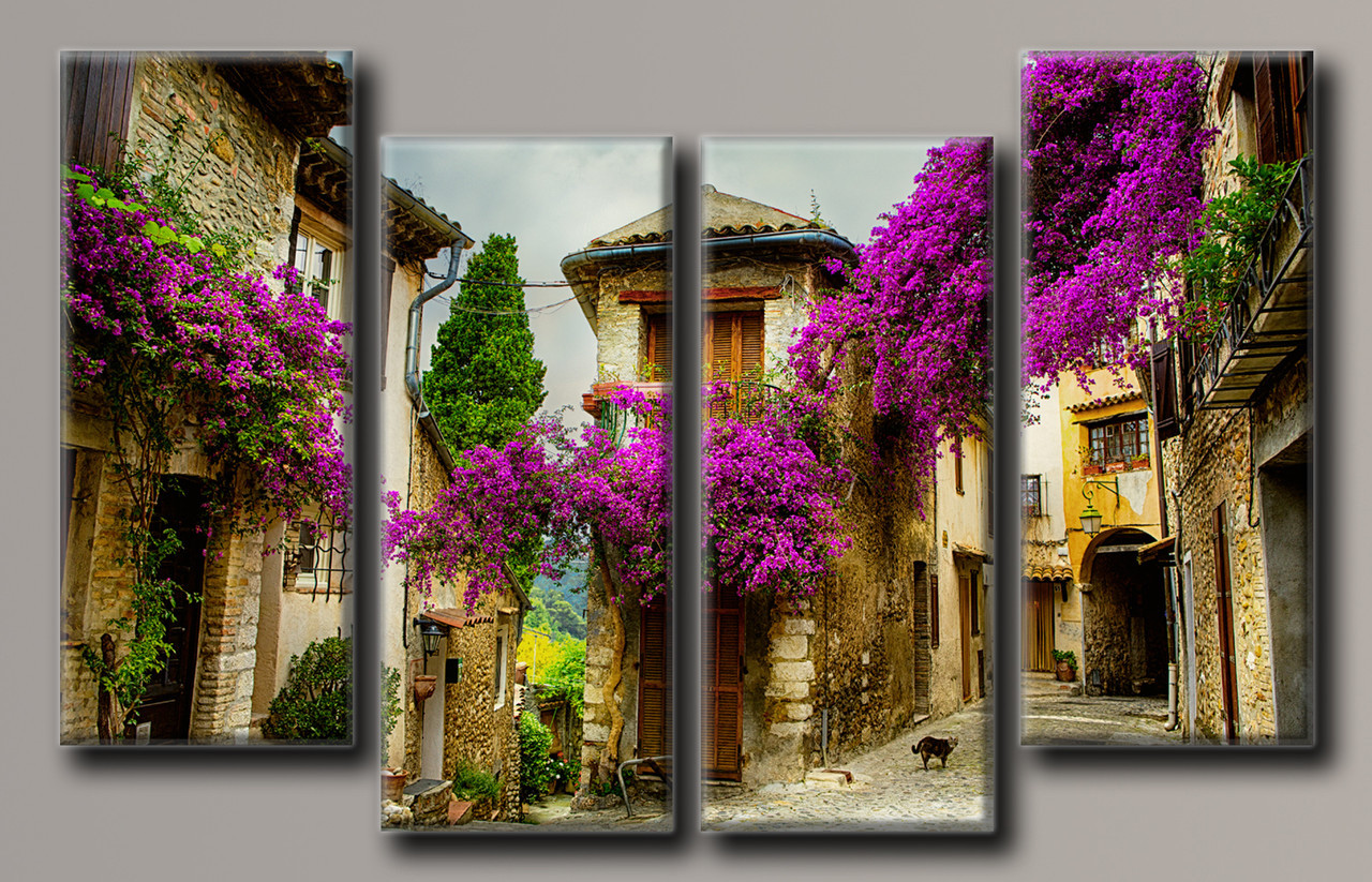Модульна картина на полотні з 4-х частин "Іспанська вуличка"