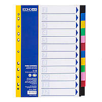 Роздільник А4 1-12 Economix, кольоровий