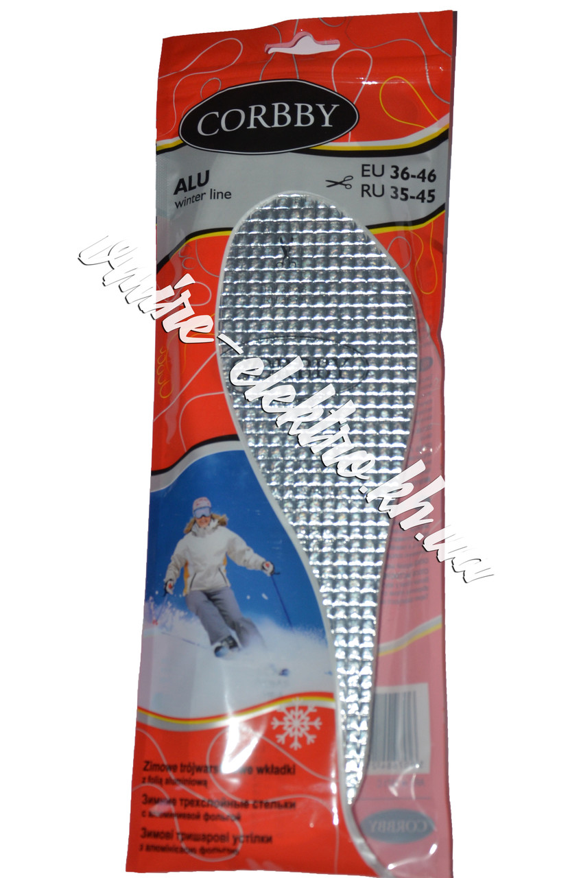 Устілки зимові тришарові з фольгою білі Corbby Alu 35-45