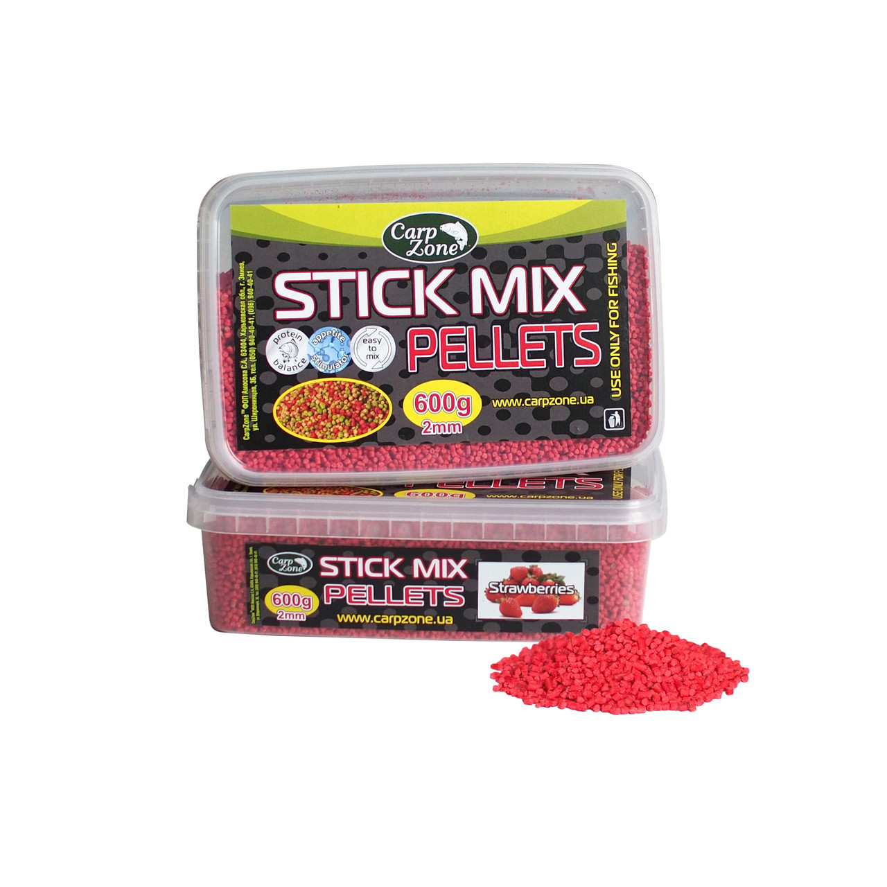 Стик Мікс пелетс Stick Mix Pellets Strawberries (Полуниця) 600g 3mm