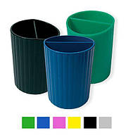Подставка-стакан для ручек, синий пластик СТРП-02