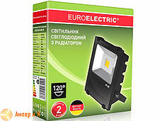 Прожектор світлодіодний із радіатором EUROELECTRIC LED COB MODERN 30W 6500 K, фото 3