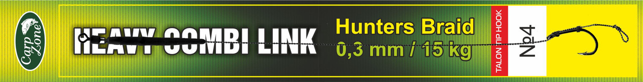 Готовий повідець Hunters Braid Talon Tip Hook Link 0,3 mm / 15 kg №4